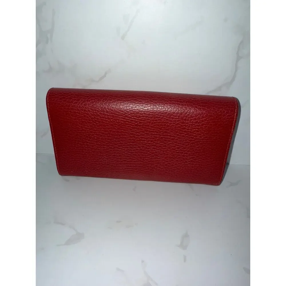 Gucci GG Marmont Continental Wallet in Red Leather